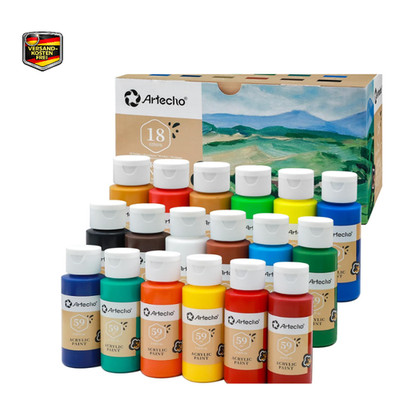 Artecho Acrylfarben Set 18x59 ml Wasserfest Lichtecht Schnell Tro