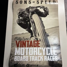 Billy Lane Sons Of Speed Motorcycle Race Poster Choppers Inc 24”x36” EX