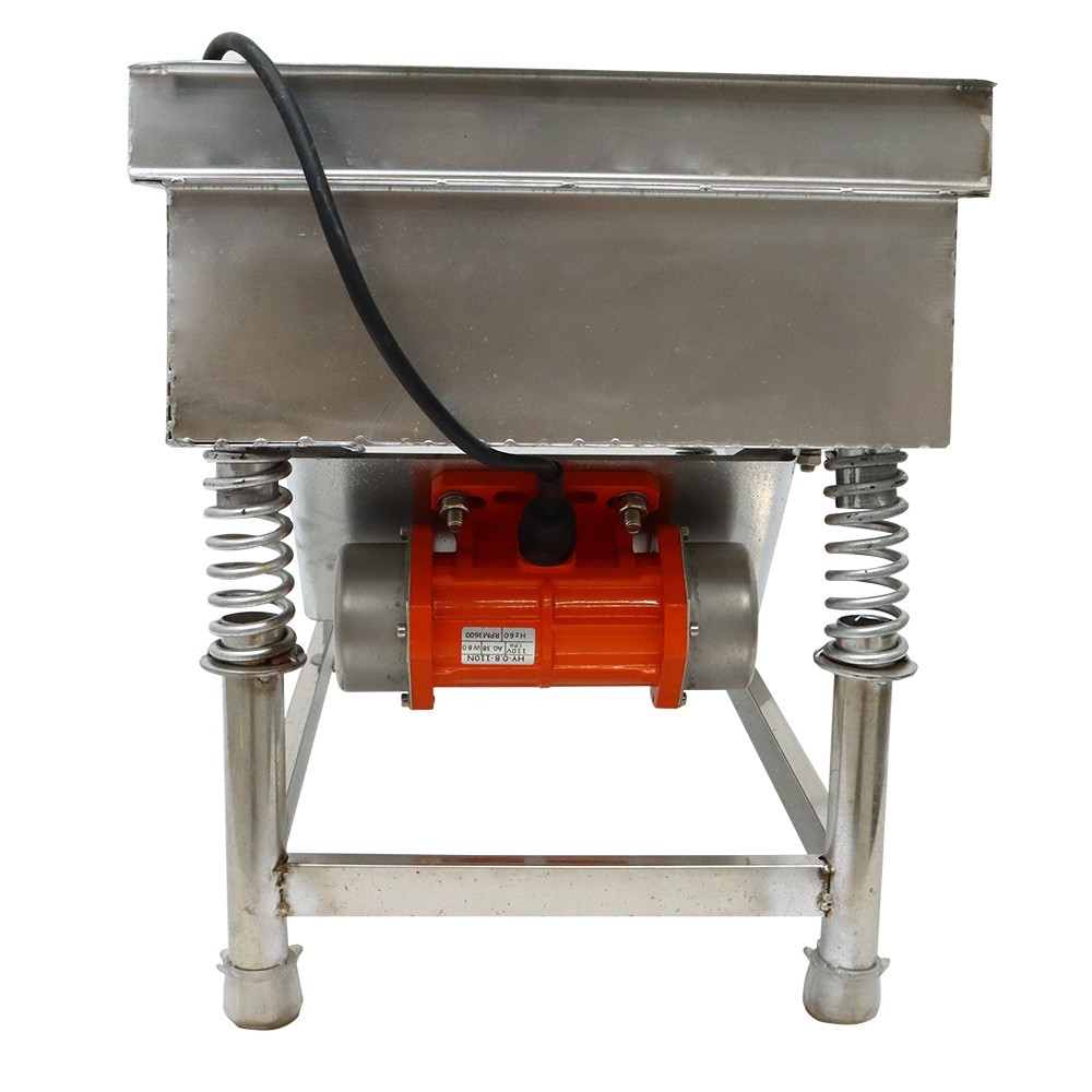 110V Stainless Steel Linear Vibrating Screen Single Layer 11mm Square Hole