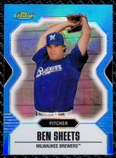 Ben Sheets - 2007 Topps Finest #5 Blue Refractor #345/399 - Brewers