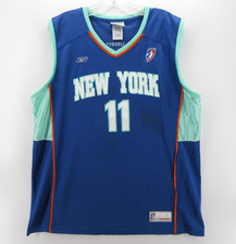 VINTAGE New York Liberty Teresa Weatherspoon Jersey Women Large Blue Reebok *