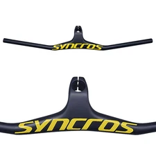  Mountain Bike Carbon Fiber One-shaped Handlebar with Stem 660-800mm*70-100mm 