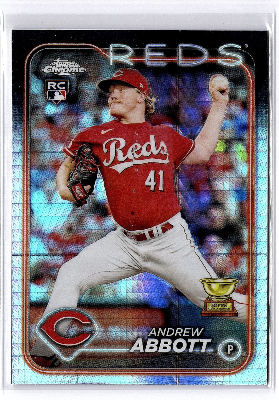 2024 Topps Chrome #154 Andrew Abbott Prism Refractors RC Reds Rookie