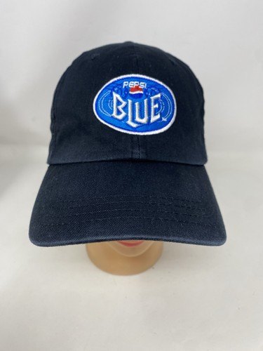 Vintage “Pepsi Blue” Hat Nice Color Patch Adjustable Black Retro Dad-VERY RARE!!