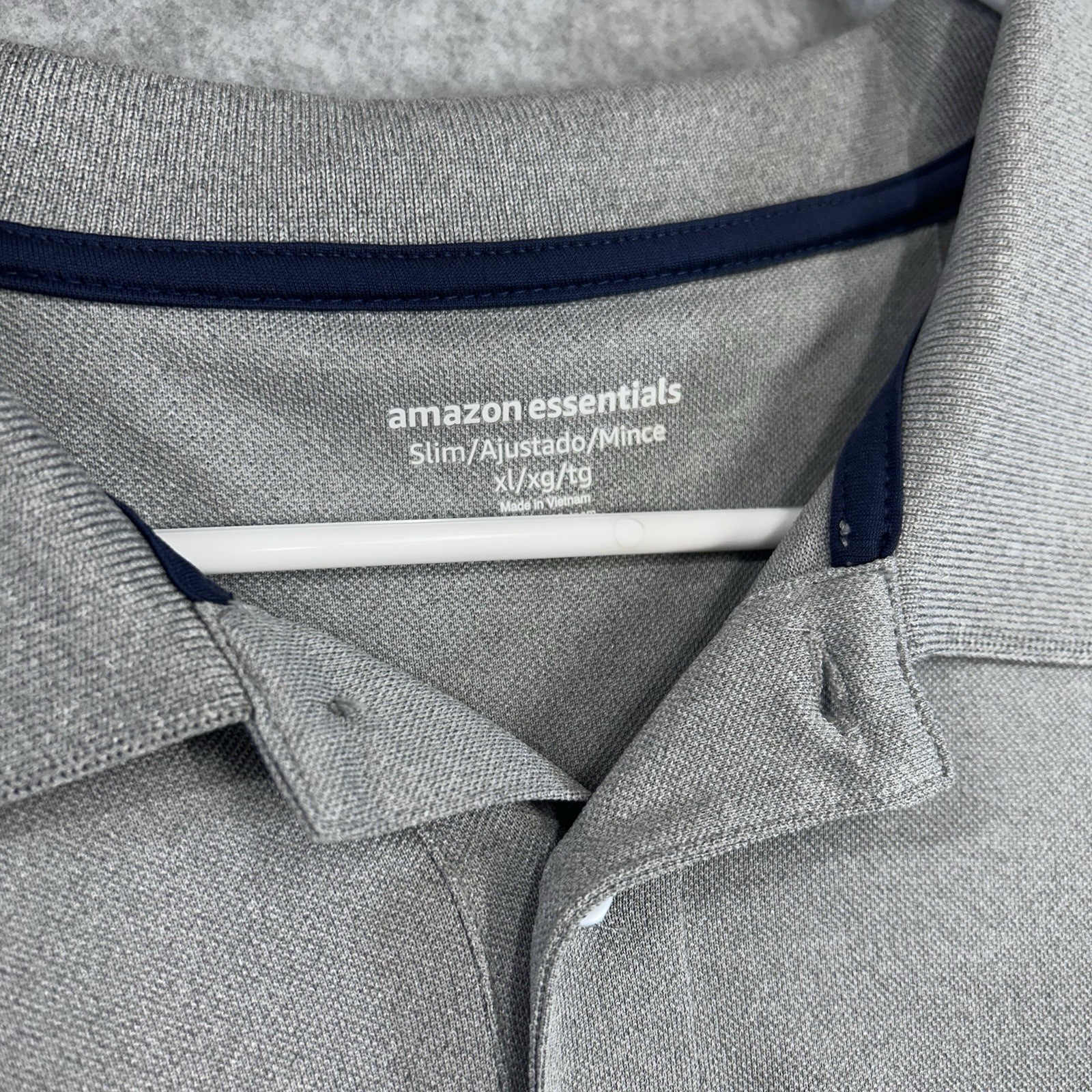 Amazon Essentials Gray Polo Slim Extra Large - image 2