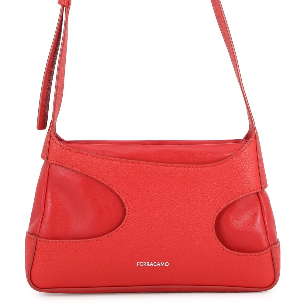 Ferragamo — Ferragamo Cut-out Shoulder Bag Leather Red 214956