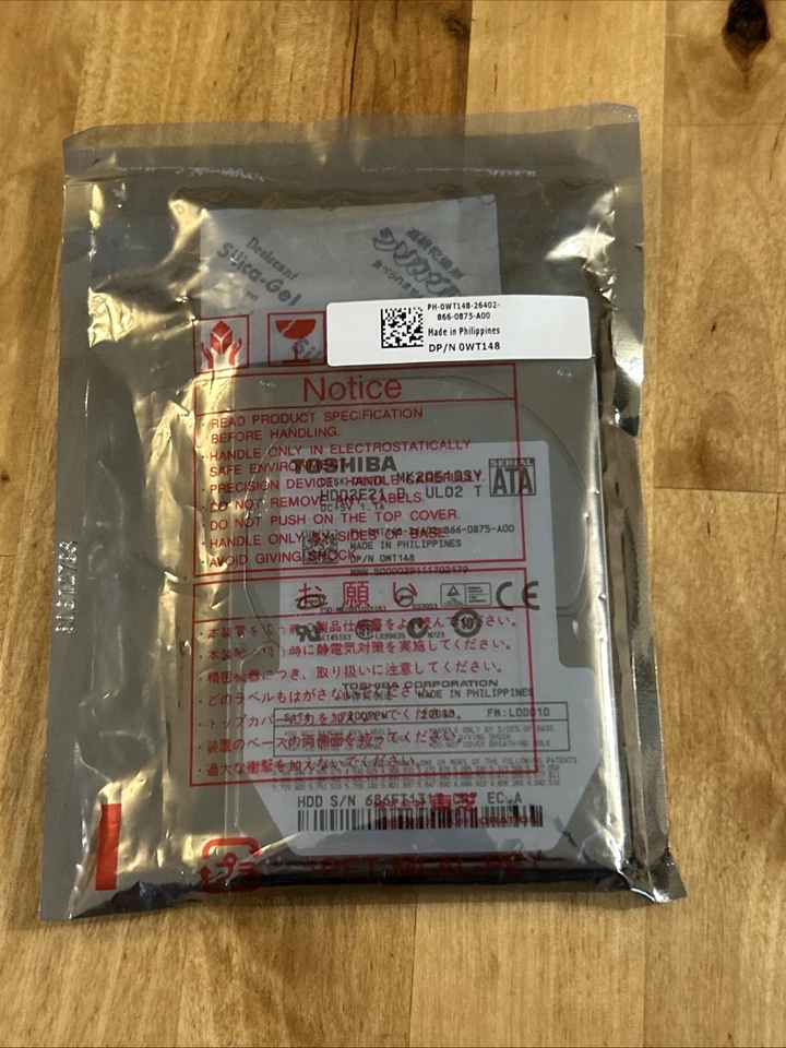 TOSHIBA HARD DRIVE For E64-6510 Dell WT 148 MK 2051 GSY 2.5” Sata 200GB 7200RPM - Image 4 of 4