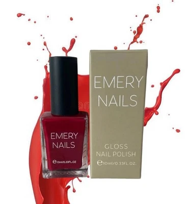 NAILBERRY Emery Nails Gloss Breathable & Nail Polish( Halal ) ROSSO 10ml Brand New In Box