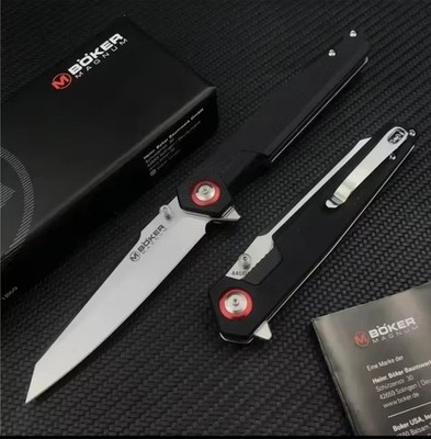 Böker Magnum Rapid Flip Open Folding Pocket Knife, 440B Steel Blade, G10 Handle