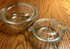 Vintage PYREX 20oz Clear Glass 019 Casserole Dish + 1 Qt 022 w/Lids