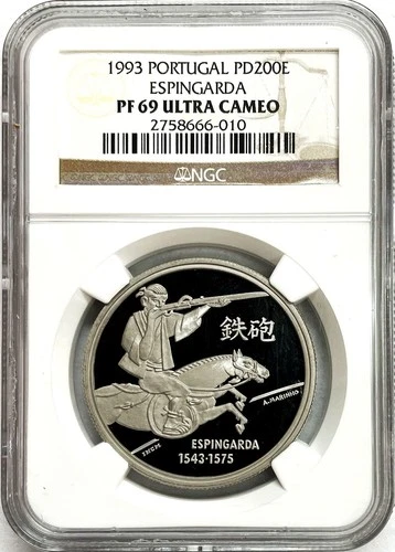 1993 PALLADIUM PORTUGAL 200 ESCUDOS 1 OZ ESPINGARDA COIN NGC PF 69 ULTRA CAM