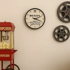 Vintage 1992 Columbia TriStar BUGSY Movie Promo Wall Clock Warren Beatty WORKS