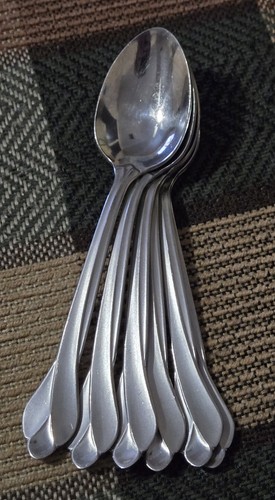 Set of 6 Oneida Tribeca Teaspoons Spoons USA Satin Stainless Flatware