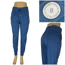 Lululemon Dance Studio Jogger Mid Rise Womens 8 Pockets Logo Blue lw5bpjs EUC