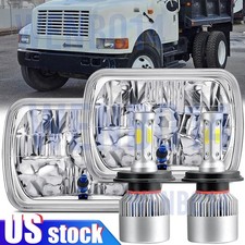 7x6"inch LED Headlights Hi-Lo DRL Sealed 5X7" For International 4700 4900 8100