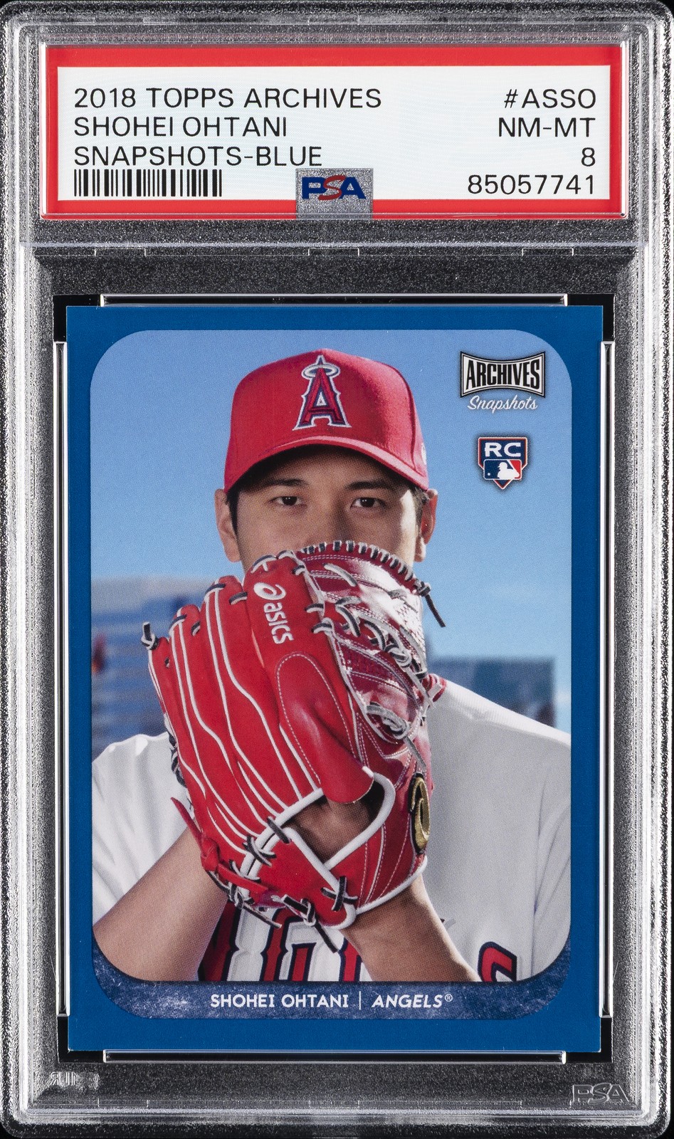 2018 TOPPS ARCHIVES SNAPSHOTS BLUE #ASSO SHOHEI OHTANI ROOKIE RC 1/50 PSA 8