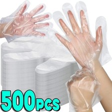 100-500Pcs Disposable Plastic Gloves for Food Prep Cooking Cleaning Restaurants