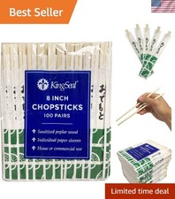 8 Inch Disposable Natural Poplar Wood Chopsticks - Eco-Friendly 500 Count Pack