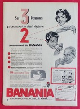 Publicité de presse:  Petit Déjeuner et Gouter BANANIA  1956