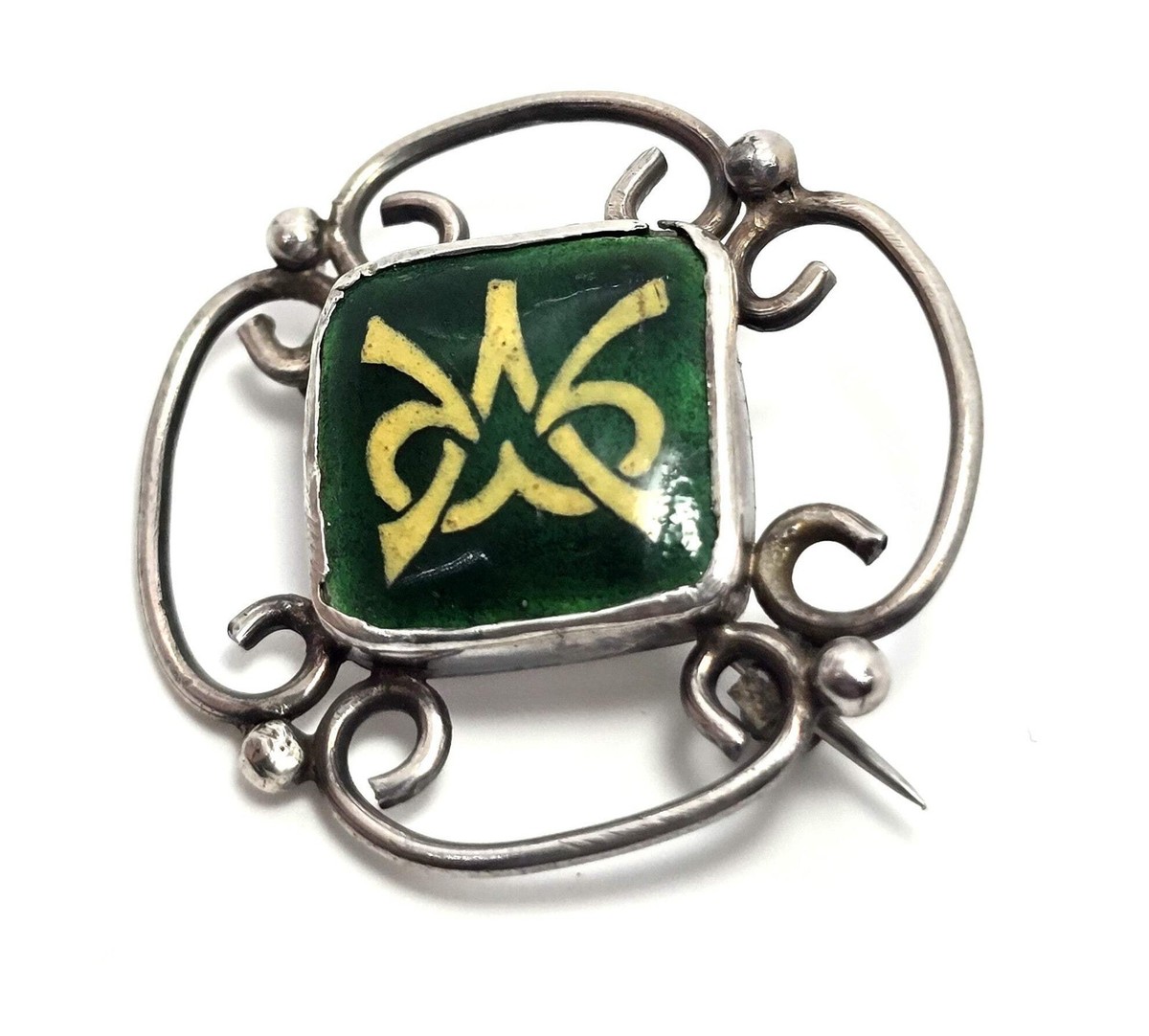 Vintage Scottish Luckenbooth Mary Queen of Scotts sterling silver vintage brooch View 6