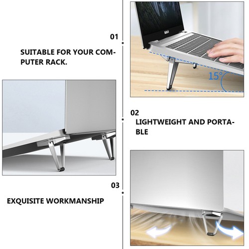 2 PCS tragbare Laptop-Computerständerhöhenhöhe-Verstellbarer Notebook-PC-Halter - Photo 7/12