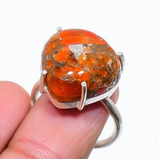 Sunstone Gemstone Handmade 925 Sterling Silver Jewelry Ring Size Adjustable S235