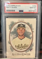 2017 Topps Allen & Ginter #268 Matt Olson Rookie Card PSA 10 Gem Mint . rookie card picture