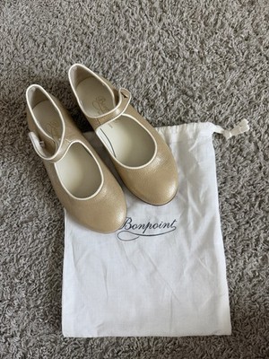 Bonpoint Girls Ella Mary Janes | Gold | Size 30 | New in Dust Bag