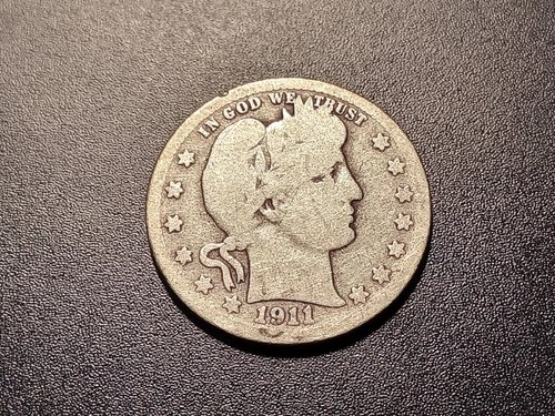 Good 1911-D Barber Quarter (better date)