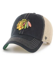 Chicago Blackhawks '47 Brand Black Trawler Clean Up Adjustable Trucker Dad Hat