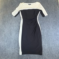 Chaps Sheath Dress Womens S Black White Colorblock Career Business Office Wear