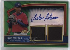 2011 Finest Green Refractor Rookie Dual Relics /149 Julio Teheran #64 Auto 1l3q