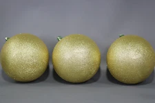Vickerman 6" Gold Glitter Ball Ornament  - Pack of 3