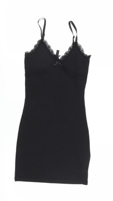 H&M Divided Damen Schlupfkleid schwarz XS Spitze