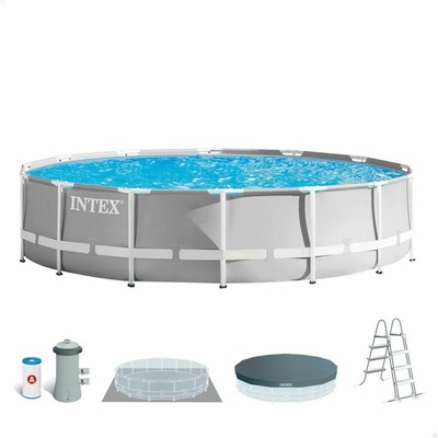Schwimmbad Abnehmbar Intex Prism Frame 457 x 107 cm 14.614 l Grau