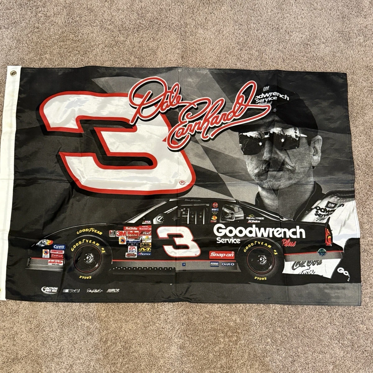 Dale Earnhardt Sr The Intimidator - Bandera De 3 Banderas De Dale Earnhardt De 3 X 5 Pies Con 2 Ojales De Latón Para Exteriores, Regalo, Interior, Hogar, Casa