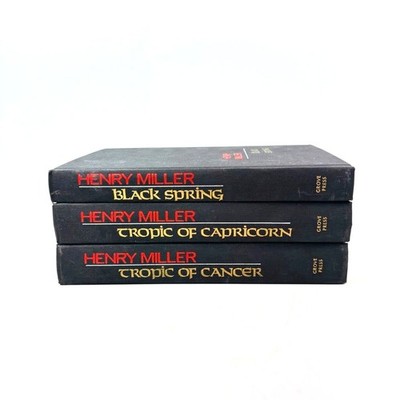Henry Miller 3 Volume Set 1963 Tropic of Capricorn and Cancer, Black Spring