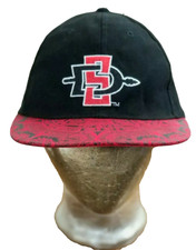 NCAA SDSU San Diego State University AZTECS Black Red Logo SGA Hat Cap Adj.