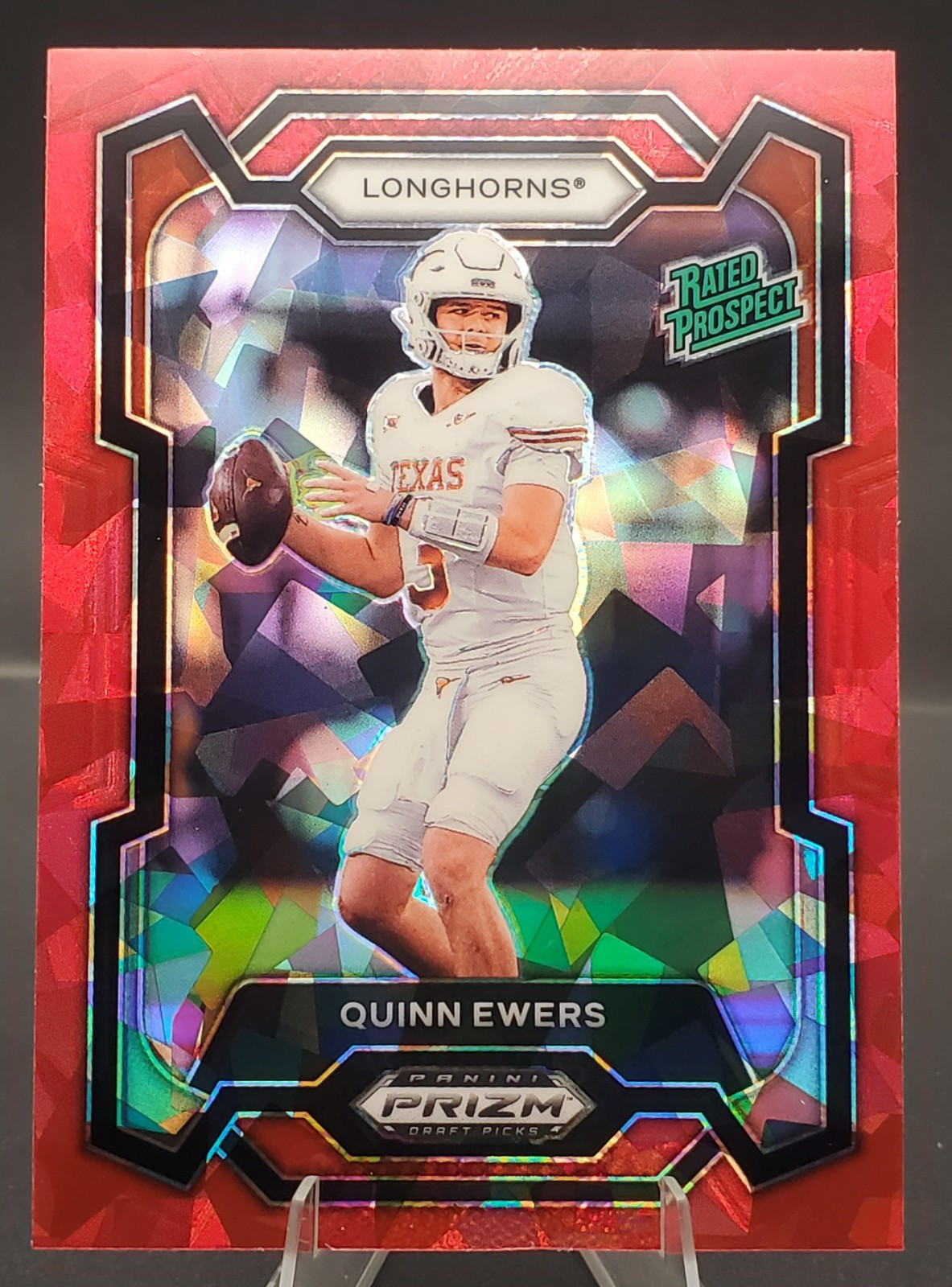 2024 Panini Prizm Draft Picks Quinn Ewers Red Ice Prizm #191 Longhorns