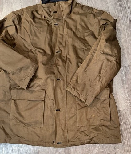 Cutter & Buck Men's Solid Brown Field Jacket Button Stand-Up Collar Big & Tall image 2