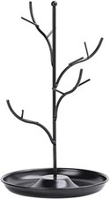 Jewelry Display Necklace Earring Organizer Holder Metal Birds Tree Stand with...