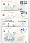 1973 BRAZIL : BRITISH ARMY ROUND THE WORLD RACE SIGNED FDC'S X4 I2