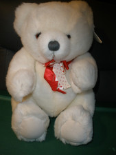 Dakin Love-a-Bear Medium White Bear Plush 13" Sitting with Tags T119 
