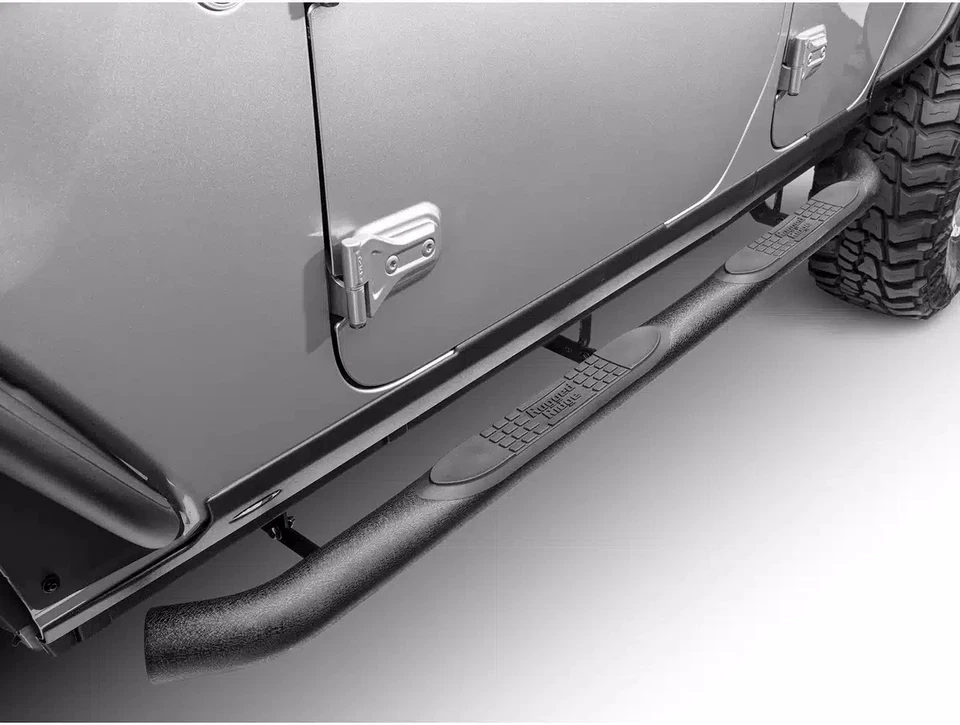 Rugged Ridge 3" Tube Side Steps Textured Black Round 11591.02 Fits 1976-1986 CJ Foto 3 de 4