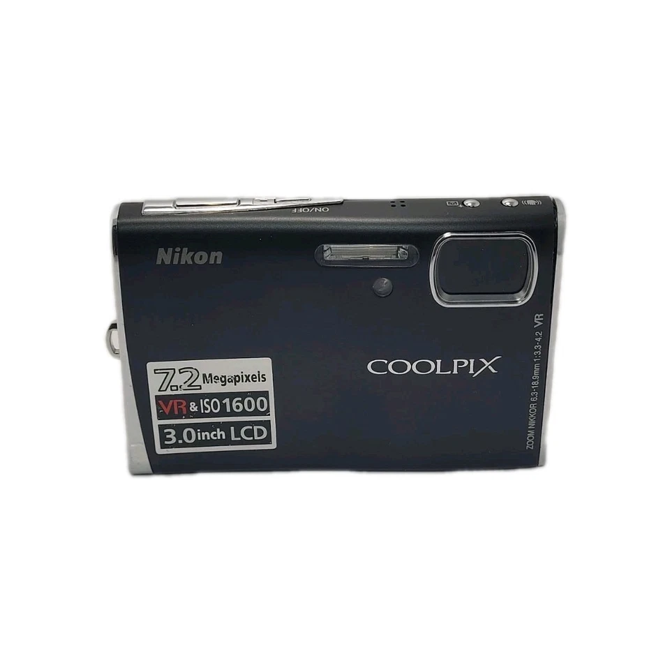 Nikon Coolpix Digital Camera S50 7.2MP 3x Optical Vibration Reduction Zoom Black - Image 2 of 4