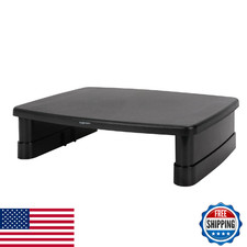 Retailer Basics Height Adjustable Rectangular Computer Monitor Riser Desk Stand