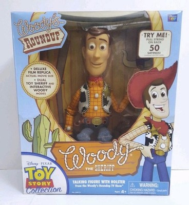 Thinkway Toys Toy Story Woody Sheriff 16'' Talking Figure w/ Holster 50 Sayings
