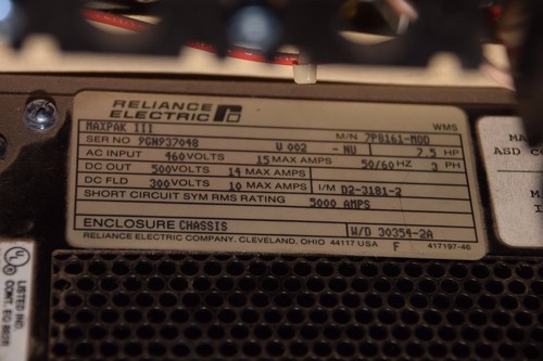 Reliance Electric Maxpak III 7.5hp Drive 7P8161-MOD 910K8160 460v 3p 0-58703-61A - Picture 2 of 8