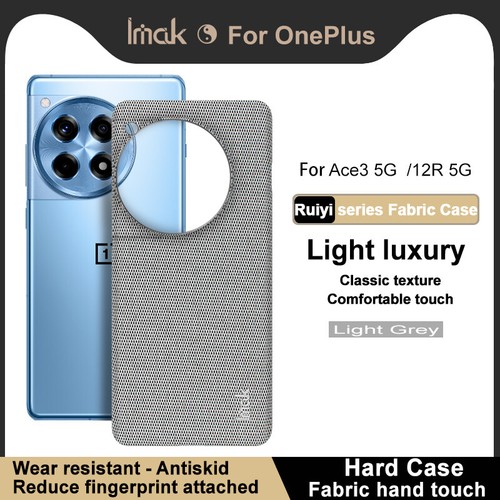 IMAK For OnePlus 12R, Luxury Classic TextureMatte Fabric Touch Matte Cover Case - Picture 8 of 14