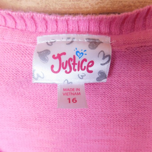 Justice Cropped Sweater Cap Sleeve Y2K Pink Fox Cat Raccoon w Glasses Girls 16 - Picture 3 of 11